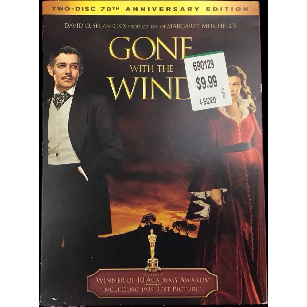 Gone with the Wind (DVD, 2009) Vivien Leigh Clark Gable Anniversary Edition VG